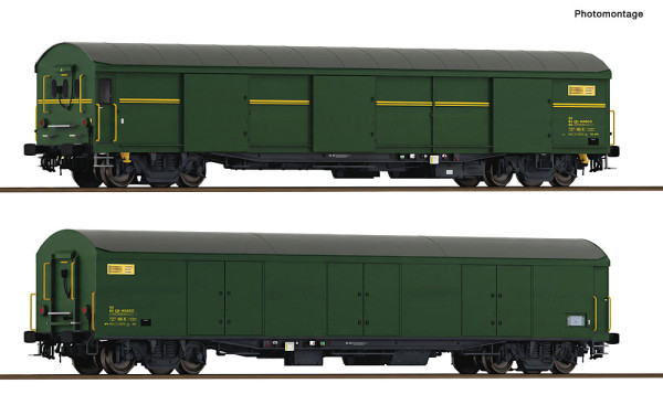 Roco 6600241 - EINSTELLER 2er Set Postwagen PTT grün E4