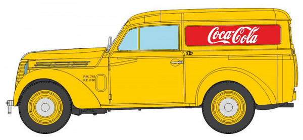REE CB-206 - Renault Juvaquatre Kasten gelb "Coca Cola"