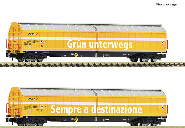 Fleischmann 6660155 - SBB Set 2-teilig Großraum-Schiebewandwagen der Wascosa Ep.6, "Die Post"