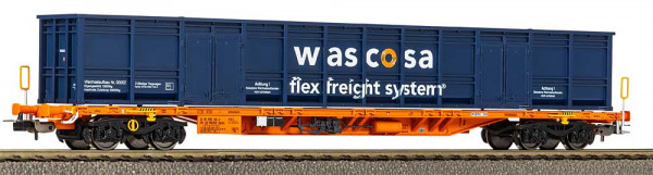 Piko 24566 - SBB Containertragwagen Sgnns mit E-Aufbau blau CH-Wascosa Ep.6
