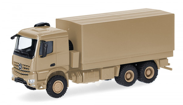 Herpa 747202 - Mercedes-Benz Arocs 6x6 Pritsche/Plane, sandbeige undekoriert