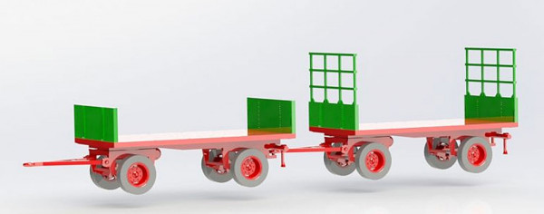 VK 06205 - Zwei Strohtransporter grün-rot, Bausatz