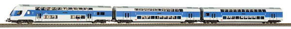 Piko 72261 - DB Set 3-teilig IR Doppelstock-Wagenzug fiktive Interregio-Farbgebung 1:100 Ep. 5, mit