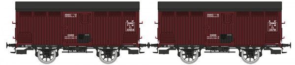 REE WB-759 - PLM Set 2-teilig gedeckte Güterwagen Primeurs 10T mit senkrechter Verbretterung Ep.2