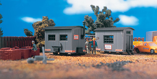 Vollmer 45722 - Set Bauwagen, 2 Stück Bausatz L 6,5 x B 3 x H 4,5 cm