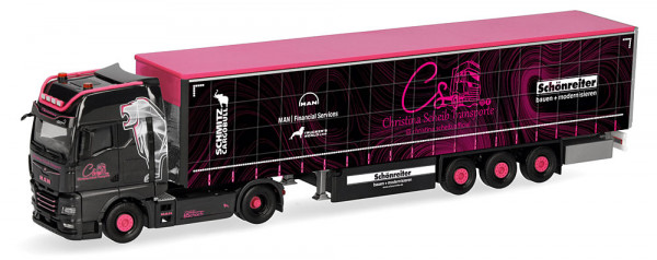 Herpa 322003 MAN TGX GX Gardinenplanen-Sattelzug "Christina Scheib"