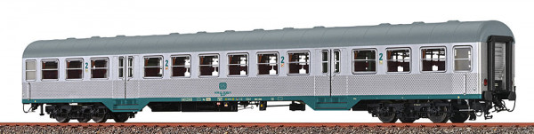 Brawa 46625 - DB n Nahverkehrswagen Silberling 2.Klasse Ep.4, blauer Rahmen, Steildach + LED Innenbe
