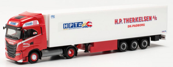 Herpa 316095 - Iveco S-Way LNG Kühlkoffer-Sattelzug "H.P.Therkelsen" (DK)