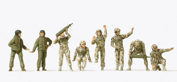 Preiser 16567 - Panzerbesatzungen. US Army 2000 8 unbemalte Figuren, Bausatz