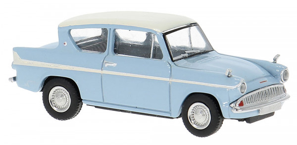 Brekina 19330 - Ford Anglia hellblau/weiß 1959