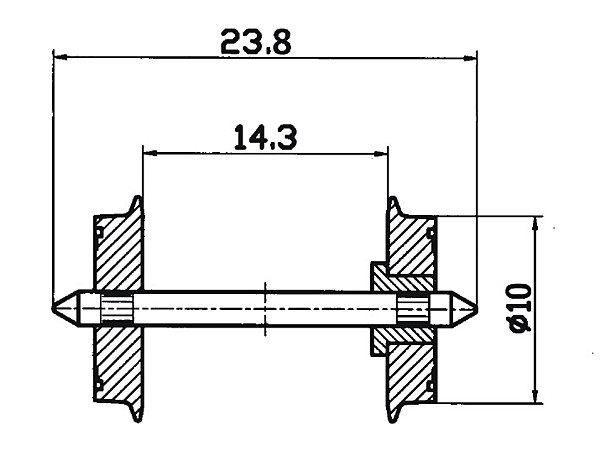 Roco 40180 - DC-Radsatz 10mm KMB