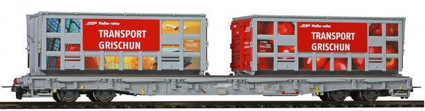 Bemo 2291120 - RhB Tragwagen "Bündner Güterbahn" Apfel & Holz R-w 8210 Ep.6