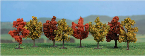 Heki 1141 - Laubbäume herbstlich 4 cm 8 St.