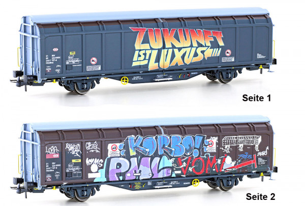 Hobbytrain H45104 - SBB Schiebewandwagen Hbbillns Ep. 6, Graffiti-Serie 2