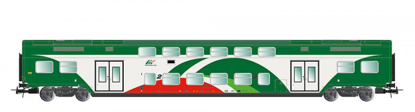 Lima HL5062 - Trenitalia Tper, Vivalto-Doppelstockwagen, in FER-Farbgebung grün/weiß/rot mit gesickt