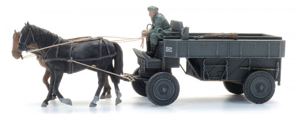 Artitec 6870737 - WM HF.7 Stahlfeldwagen mit Pferde + Figur