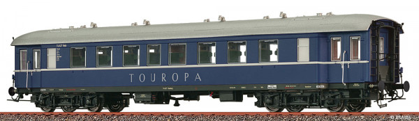 Brawa 46211 - DB Reisezugwagen C4ywe blau "Touropa" Ep.3, AC + LED Innenbeleuchtung