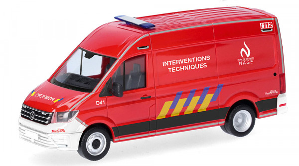 Herpa 099387 - VW Crafter Kasten Hochdach "Feuerwehr Interventions Techniques Belgien" (B)