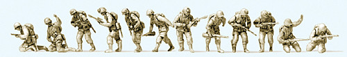 Preiser 72548 - US-Luftlandetruppen D-Day 1944 12 unbemalte Figuren Bausatz