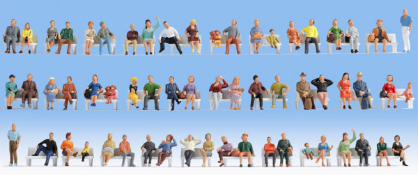 Noch 18402 - Mega-Spar-Set Sitzende 60 Figuren (ohne Bänke)