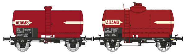 REE WB-714 - SNCF Set Kesselwagen OCEM29 2-achsig Ep. 3 2-teilig, "Adams"