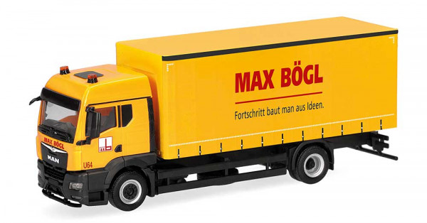 Herpa 322256 - MAN TGS TM Gardinenplanen-LKW "Max Bögl"