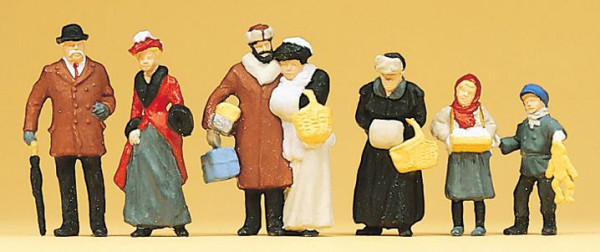Preiser 12195 - Auf dem Weihnachsmarkt um 1900 6 teilig