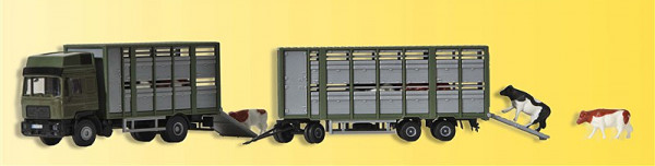 Viessmann 12248 - Viehtransporter mit Anhänger inkl. 12 Kühe