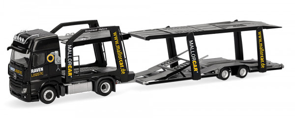 Herpa 321372 - Mercedes-Benz Actros L 18 Gigaspace Autotransporter-Hängerzug "Raven Logistic"