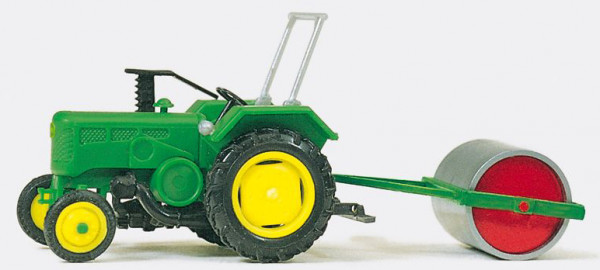Preiser 17929 - Ackerschlepper Traktor Lanz mit Ackerwalze, Fertigmodell aus Kunststoff