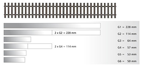 Tillig 82017 - Gerades Schwellenband Bausatz, Länge 228 mm