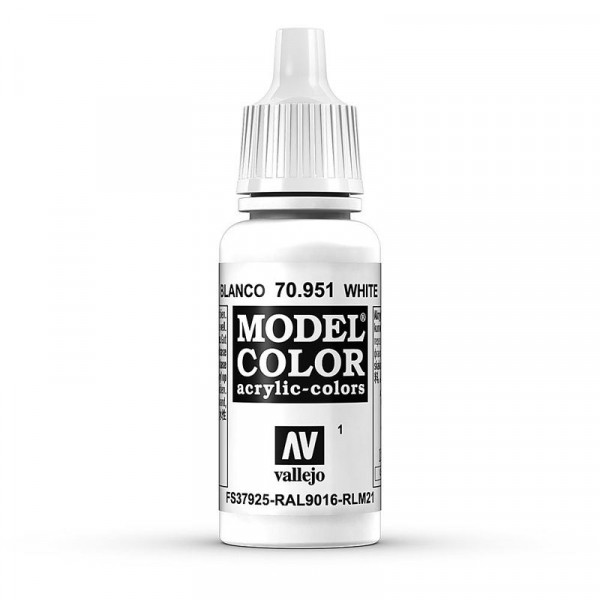 Vallejo 770951 - Model Color Farbe Weiß, Matt, 17 ml