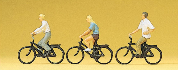Preiser 10336 - Radfahrer 3 teilig
