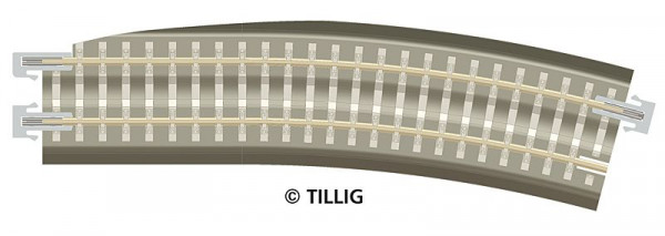 Tillig 83785 - Gebogenes Pass-Stück, rechts, R 353 mm/15° braun