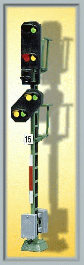 Viessmann 4415 - Licht-Einfahrsignal mit Vorsignal Höhe: 44 mm mit 7 LEDs Hp0 Hp1 Hp2 Vr0 Vr1 Vr2