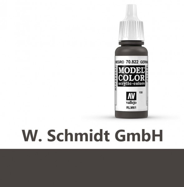 Vallejo 770822 - Model Color Farbe Vallejo Acrylic Farbe Deutsche Tarnung, Schwarz-Braun 17ml matt