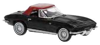 Modèle Réduit Chevrolet Corvette C2 Cabriolet Noir - Échelle 1:87 - Brekina 18025 - Collection
