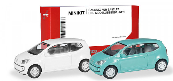 Herpa 014373 - MiniKit VW Up! 3-türig (Typ AA), ice mint green und branco cristal