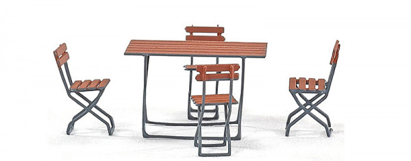 Weinert 32101 - Gaststätten gr.Tisch + 4Stühle