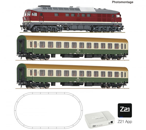 Roco 5110018 - DR neGen Digital-Startset Z21 mit Ellok BR 132 Ep.4 + Geoline Gleismaterial