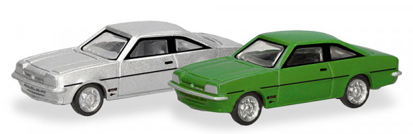 Herpa 066938 - N/2er Set Opel Manta B, signalgrün und silber