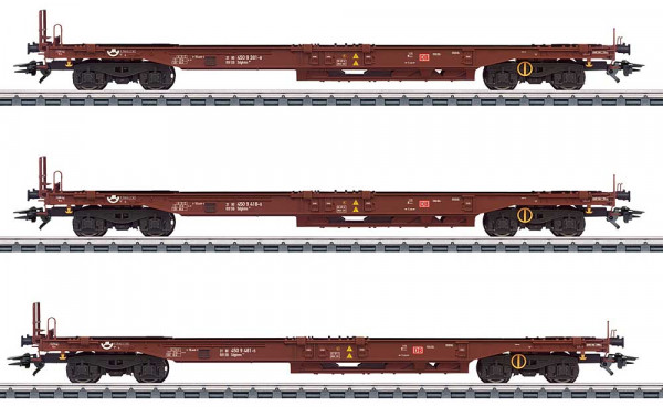 Märklin 47464 - DB AG Set 3-teilig Taschenwagen Sdgkms707 braun Ep.5