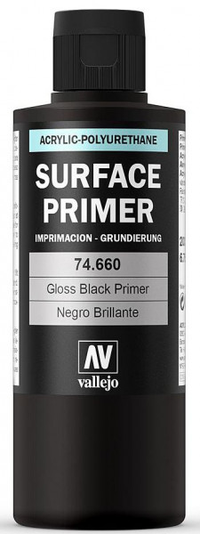 Vallejo 774660 - Grundierung, schwarz, glänzend 200ml