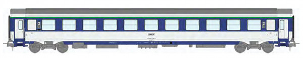 REE JM-032 - SNCF Corail Schlafwagen VU 2.Klasse B10c10x blau/weiss Ep.4, Logo encadre