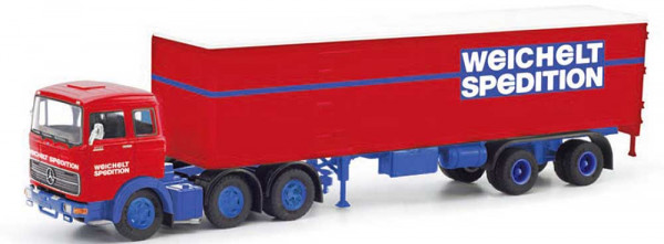 Herpa 87MBS026444 - Mercedes-Benz LPS 2032 Koffer-Sattelzug "Weichelt Spedition"