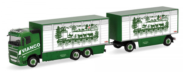 Herpa 320832 - Volvo FH GL FD 2020 Viehtransporter-Hängerzug "Vianco" (CH)