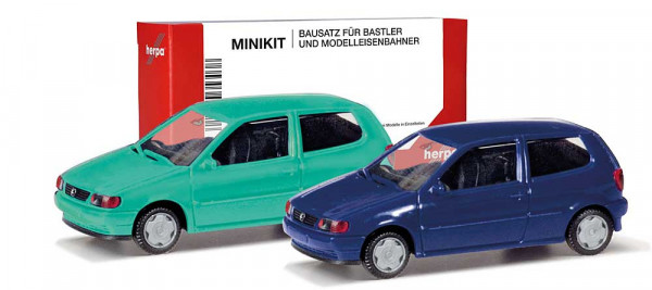 Herpa 012140-007 - MiKi VW Polo 2-Türig, 2er Set, Pistazie / Chagallblau
