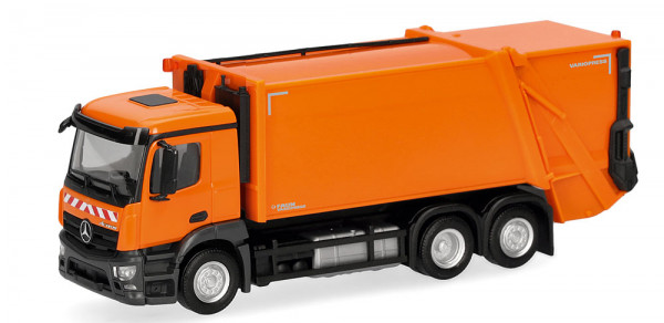 Herpa 321839 Mercedes-Benz Actros M Pressmüllfahrzeug, kommunalorange