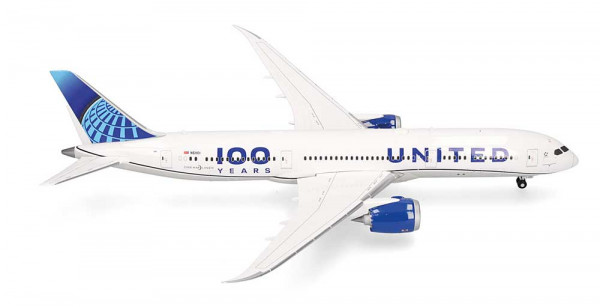 Herpa 573733 - United Airlines Boeing 787-9 Dreamliner "100 Years"