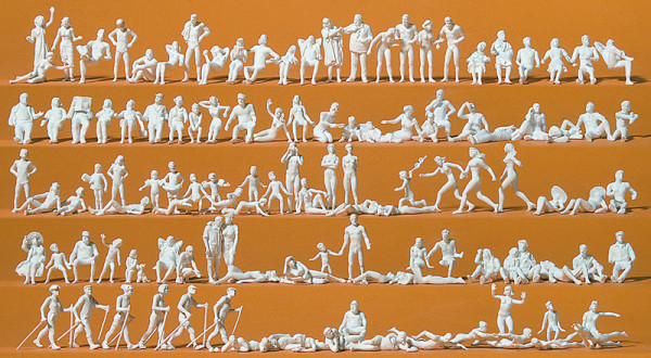 Preiser 16357 - Freizeit am See 120 unbemalte Figuren